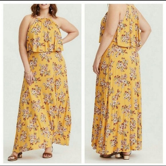 torrid yellow floral dress